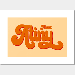 Ateez Atiny swirl orange typography Posters and Art